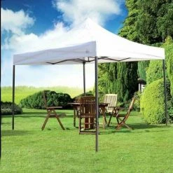TERRE JARDIN Tonnelle Pliante 3 X 3 Professionnelle Blanc - Blanc -Pergola Soldes 10562109 5