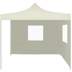 VidaXL Tente Pliable Avec 2 Parois 3 X 3 M Crème - Crème -Pergola Soldes 10976783 2