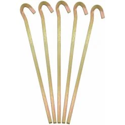 AMANKA Set De 5 Piquets En Acier Galvanisé 220x6mm Sardines En Métal Forme Carrée Avec Crochet Pour Tentes De Camping -Pergola Soldes 10987258 5