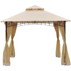 Outsunny Tonnelle Barnum Style Colonial Dim. 3L X 3l X 2,7H M Double Toit 4 Moustiquaires Latérales Avec Zip Beige - Beige 10 Outsunny Tonnelle Barnum Style Colonial Dim. 3L X 3l X 2,7H M Double Toit 4 Moustiquaires Latérales Avec Zip Beige - Beige -Pergola Soldes 11092075 4