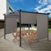 IDMARKET Lot De 3 Stores Enrouleurs L.124 X H. 225 CM Pour Pergola Taupe - Taupe -Pergola Soldes 11156809 1