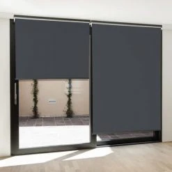 IDMARKET Lot De 3 Stores Enrouleurs L.124 X H. 225 CM Pour Pergola Gris Anthracite - Gris -Pergola Soldes 11190355 5