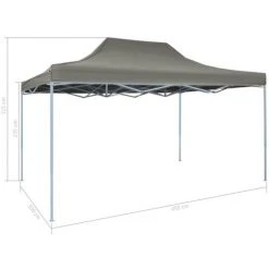 VidaXL Tente Pliable Escamotable 3 X 4,5 M Anthracite - Anthracite 9 VidaXL Tente Pliable Escamotable 3 X 4,5 M Anthracite - Anthracite -Pergola Soldes 11468403 3