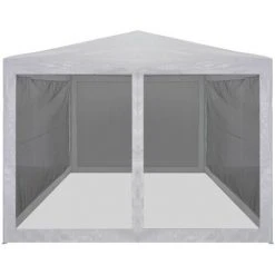 VidaXL Tente De Réception Avec 4 Parois En Maille 4 X 3 M - Blanc -Pergola Soldes 11483508 2