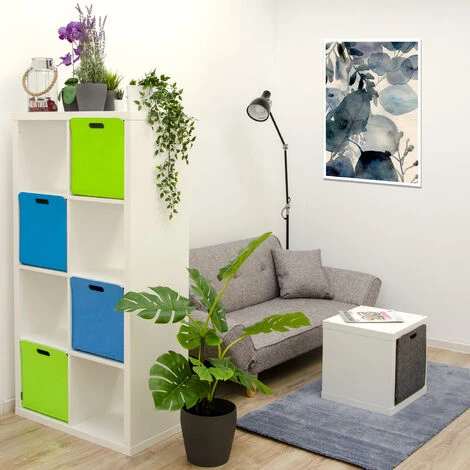 DUNEDESIGN 4 Boîtes De Rangement Feutre 33x33x38 Cm Kallax Panier Feutrine Ikea Bleu Vert 4 DUNEDESIGN 4 Boîtes De Rangement Feutre 33x33x38 Cm Kallax Panier Feutrine Ikea Bleu Vert – Image 2