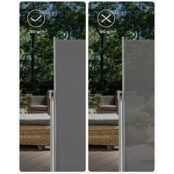 SONGMICS Alu Store Latéral 350 X 160cm Auvent Rétractable Extérieur Brise Vue Pour Terrasse Anthracite GSA165G - Anthracite -Pergola Soldes 11488388 3