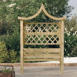 VidaXL Pergola De Jardin Avec Toit Et Banc Bois De Pin Imprégné - Vert