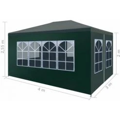 VidaXL Tente De Réception 3 X 4 M Vert - Vert 9 VidaXL Tente De Réception 3 X 4 M Vert - Vert -Pergola Soldes 11491372 3