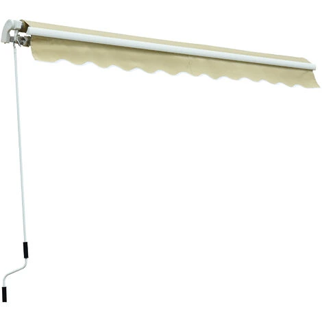 Outsunny Store Banne Manuel Rétractable Alu. Polyester Imperméabilisé Haute Densité 3,5L X 2,5l M Beige - Beige 6 Outsunny Store Banne Manuel Rétractable Alu. Polyester Imperméabilisé Haute Densité 3,5L X 2,5l M Beige - Beige – Image 4