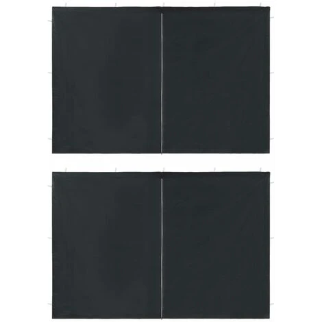VidaXL Paroi De Tente De Réception 2pcs Fermeture éclair PE Anthracite - Anthracite 3 VidaXL Paroi De Tente De Réception 2pcs Fermeture éclair PE Anthracite - Anthracite