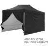 GREADEN Pack 4 CÔTÉS ( SANS STRUCTURE ) - NOIR - 3 MURS PLEINS AVEC UNE PORTE 420D POLYESTER PELLICULÉ ARGENTÉ 3X4,5M GAMME 32MM -Pergola Soldes 11644360 1