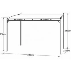 HAPPY GARDEN Pergola Murale 3 × 2,5m NICE Grise - Gris -Pergola Soldes 11773489 4