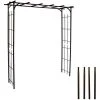 LMOULIN Kit Arche De Jardin En Fer Vieilli Tubes Carrés Grand Modèle + 4 Supports Poteaux à Enfoncer -Pergola Soldes 11916743 1
