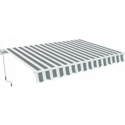 HABITAT ET JARDIN Store Banne En Aluminium "Ombra 3" - 4 X 2.50 M - Gris / Blanc