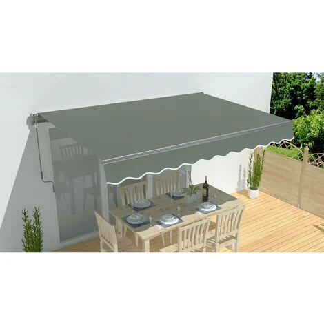 HABITAT ET JARDIN Store Banne En Aluminium "Ombra 3" - 4 X 2.50 M - Gris Foncé 4 HABITAT ET JARDIN Store Banne En Aluminium "Ombra 3" - 4 X 2.50 M - Gris Foncé – Image 2