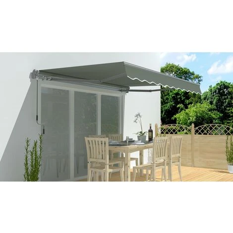 HABITAT ET JARDIN Store Banne En Aluminium "Ombra 3" - 4 X 2.50 M - Gris Foncé 5 HABITAT ET JARDIN Store Banne En Aluminium "Ombra 3" - 4 X 2.50 M - Gris Foncé – Image 3