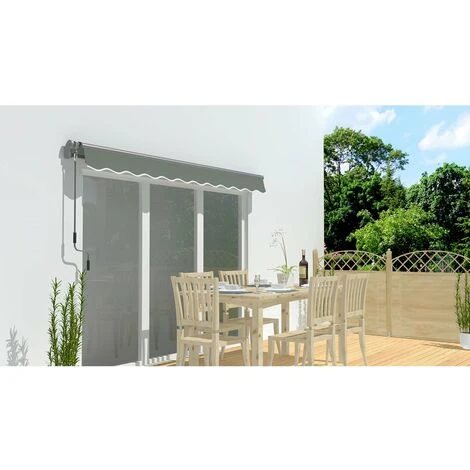 HABITAT ET JARDIN Store Banne En Aluminium "Ombra 3" - 4 X 2.50 M - Gris Foncé 6 HABITAT ET JARDIN Store Banne En Aluminium "Ombra 3" - 4 X 2.50 M - Gris Foncé – Image 4
