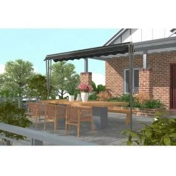 HABITAT ET JARDIN Store Banne Double Pente "Sola" - 3 X 3 M - Gris Foncé 8 HABITAT ET JARDIN Store Banne Double Pente "Sola" - 3 X 3 M - Gris Foncé -Pergola Soldes 12227970 3