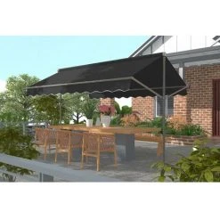 HABITAT ET JARDIN Store Banne Double Pente "Sola" - 3 X 3 M - Gris Foncé 9 HABITAT ET JARDIN Store Banne Double Pente "Sola" - 3 X 3 M - Gris Foncé -Pergola Soldes 12227970 4