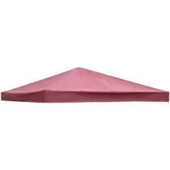 COSTWAY Toile De Rechange Pour Pavillon Toile De Toit Pour Tente Canopée Pour Tonnelles 300 X 300 Cm Vin Rouge