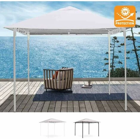 ELIOS PARASOLS Gazebo Et Tonnelle De Jardin En Acier De 3X3 Mètres Style Antivent Et UV | Blanc 4 ELIOS PARASOLS Gazebo Et Tonnelle De Jardin En Acier De 3X3 Mètres Style Antivent Et UV | Blanc – Image 2