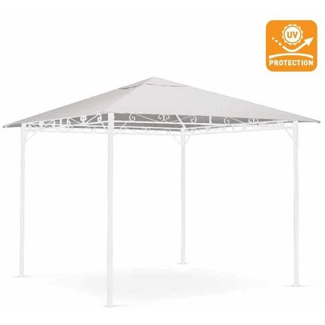ELIOS PARASOLS Gazebo Et Tonnelle De Jardin En Acier De 3X3 Mètres Style Antivent Et UV | Blanc 5 ELIOS PARASOLS Gazebo Et Tonnelle De Jardin En Acier De 3X3 Mètres Style Antivent Et UV | Blanc – Image 3