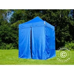 DANCOVER Tente Pliante Chapiteau Pliable Tonnelle Pliante Barnum Pliant FleXtents Basic V.2, 2x2m Bleu, Avec 4 Cotés - Bleu -Pergola Soldes 12729217 5