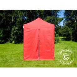 DANCOVER Tente Pliante Chapiteau Pliable Tonnelle Pliante Barnum Pliant FleXtents Basic V.2, 2x2m Rouge, Avec 4 Cotés - Rouge -Pergola Soldes 12729220 4