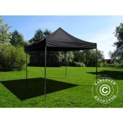 DANCOVER Tente Pliante Chapiteau Pliable Tonnelle Pliante Barnum Pliant FleXtents Basic V.3, 3x3m Noir, Avec 4 Cotés - Noir -Pergola Soldes 12729236 5