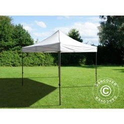 DANCOVER Tente Pliante Chapiteau Pliable Tonnelle Pliante Barnum Pliant FleXtents Basic V.3, 4x4m Blanc - Blanc -Pergola Soldes 12729241 2