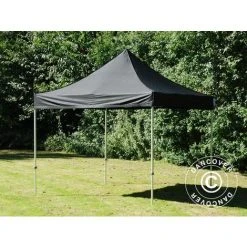 DANCOVER Tente Pliante Chapiteau Pliable Tonnelle Pliante Barnum Pliant FleXtents PRO 3x3m Noir - Noir -Pergola Soldes 12729284 3