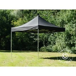 DANCOVER Tente Pliante Chapiteau Pliable Tonnelle Pliante Barnum Pliant FleXtents PRO 3x3m Noir - Noir -Pergola Soldes 12729284 5