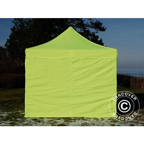 DANCOVER Tente Pliante Chapiteau Pliable Tonnelle Pliante Barnum Pliant FleXtents PRO 3x3m Néon Jaune/vert, Avec 4 Cotés - Néon Jaune/vert 5 DANCOVER Tente Pliante Chapiteau Pliable Tonnelle Pliante Barnum Pliant FleXtents PRO 3x3m Néon Jaune/vert, Avec 4 Cotés - Néon Jaune/vert – Image 3