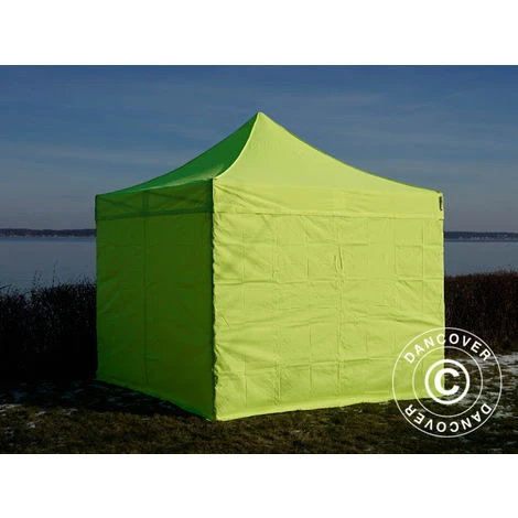DANCOVER Tente Pliante Chapiteau Pliable Tonnelle Pliante Barnum Pliant FleXtents PRO 3x3m Néon Jaune/vert, Avec 4 Cotés - Néon Jaune/vert 6 DANCOVER Tente Pliante Chapiteau Pliable Tonnelle Pliante Barnum Pliant FleXtents PRO 3x3m Néon Jaune/vert, Avec 4 Cotés - Néon Jaune/vert – Image 4