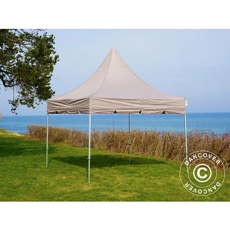 DANCOVER Tente Pliante Chapiteau Pliable Tonnelle Pliante Barnum Pliant FleXtents PRO Peak Pagoda 3x3m Latte - Latte 4 DANCOVER Tente Pliante Chapiteau Pliable Tonnelle Pliante Barnum Pliant FleXtents PRO Peak Pagoda 3x3m Latte - Latte – Image 2