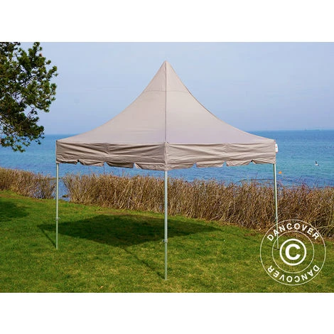 DANCOVER Tente Pliante Chapiteau Pliable Tonnelle Pliante Barnum Pliant FleXtents PRO Peak Pagoda 3x3m Latte - Latte 5 DANCOVER Tente Pliante Chapiteau Pliable Tonnelle Pliante Barnum Pliant FleXtents PRO Peak Pagoda 3x3m Latte - Latte – Image 3
