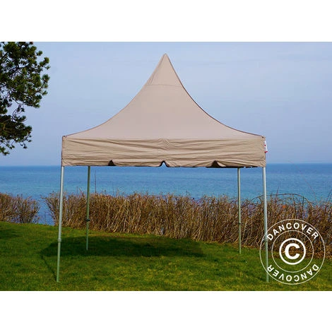 DANCOVER Tente Pliante Chapiteau Pliable Tonnelle Pliante Barnum Pliant FleXtents PRO Peak Pagoda 3x3m Latte - Latte 6 DANCOVER Tente Pliante Chapiteau Pliable Tonnelle Pliante Barnum Pliant FleXtents PRO Peak Pagoda 3x3m Latte - Latte – Image 4