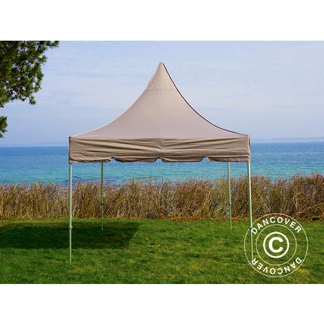 DANCOVER Tente Pliante Chapiteau Pliable Tonnelle Pliante Barnum Pliant FleXtents PRO Peak Pagoda 3x3m Latte - Latte 7 DANCOVER Tente Pliante Chapiteau Pliable Tonnelle Pliante Barnum Pliant FleXtents PRO Peak Pagoda 3x3m Latte - Latte – Image 5
