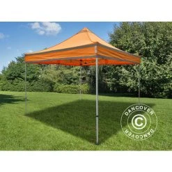 DANCOVER Tente Pliante Chapiteau Pliable Tonnelle Pliante Barnum Pliant FleXtents PRO, Tente De Chantier 3x3m Orange Réfléchissant - Orange -Pergola Soldes 12729366 2