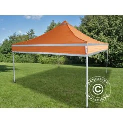 DANCOVER Tente Pliante Chapiteau Pliable Tonnelle Pliante Barnum Pliant FleXtents PRO, Tente De Chantier 3x3m Orange Réfléchissant - Orange -Pergola Soldes 12729366 3