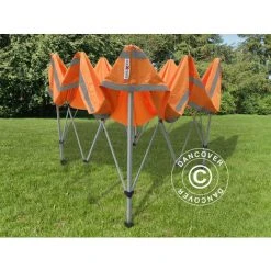 DANCOVER Tente Pliante Chapiteau Pliable Tonnelle Pliante Barnum Pliant FleXtents PRO, Tente De Chantier 3x3m Orange Réfléchissant - Orange -Pergola Soldes 12729366 5