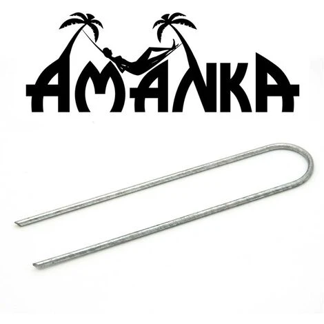 AMANKA Set 100 Piquets En Acier Galvanisé Ø3,2mm 150x30mm Ancrage Au Sol Pour Bâches Filets De Jardinage En U Arrondi 6 AMANKA Set 100 Piquets En Acier Galvanisé Ø3,2mm 150x30mm Ancrage Au Sol Pour Bâches Filets De Jardinage En U Arrondi – Image 4