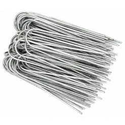 AMANKA Set 100 Piquets En Acier Galvanisé Ø3,2mm 150x30mm Ancrage Au Sol Pour Bâches Filets De Jardinage En U Arrondi 11 AMANKA Set 100 Piquets En Acier Galvanisé Ø3,2mm 150x30mm Ancrage Au Sol Pour Bâches Filets De Jardinage En U Arrondi -Pergola Soldes 12736507 5