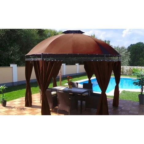 Tonnelle De Jardin Swing & Harmonie® Ronde Chocolat 3 Tonnelle De Jardin Swing & Harmonie® Ronde Chocolat