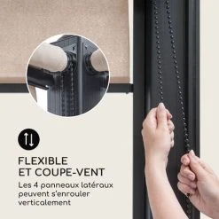 Blumfeldt Pantheon Cortina Pavillon Avec Auvent 3x4 M 4 Parois Latérales Beige -Pergola Soldes 12991636 5