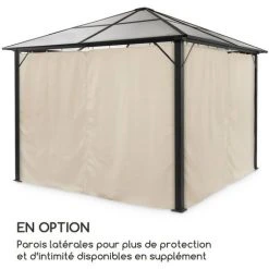 Blumfeldt Pantheon Solid Sky Pergola 3 X 3m Toît Polycarbonate -Pergola Soldes 12991777 3