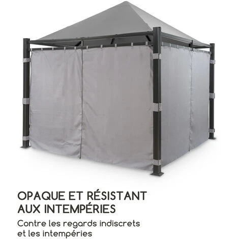 Blumfeldt Pantheon Illumina Parois Latérales De Pergola X4 Polyester 140g/m² Gri 5 Blumfeldt Pantheon Illumina Parois Latérales De Pergola X4 Polyester 140g/m² Gri – Image 3