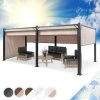 Blumfeldt Blumfeldt Pantheon Cortina Pavillon Avec Auvent 3x6 M 4 Parois Latérales Beige -Pergola Soldes 13187740 1