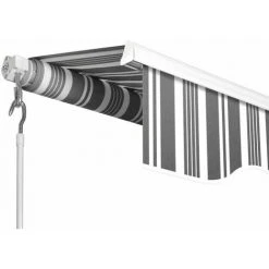 TERRE JARDIN Store Banne Manuel 3.95x3 M Rayé - Rayé