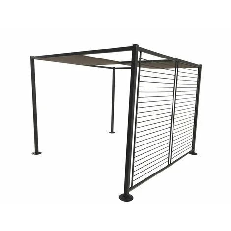 CONCEPT-USINE Pergola 4 Toiles Coulissantes 3x3m Gris & Taupe AGRA - Gris 3 CONCEPT-USINE Pergola 4 Toiles Coulissantes 3x3m Gris & Taupe AGRA - Gris